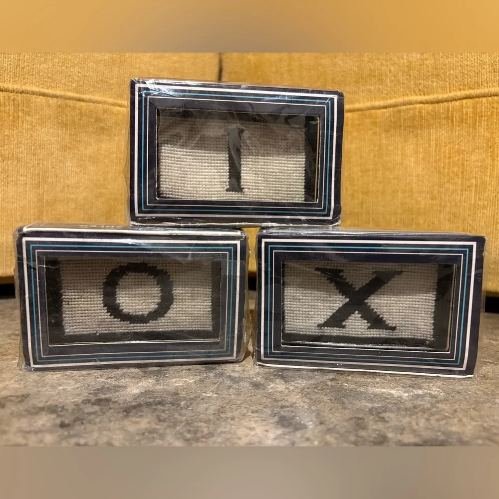 Jonathan Adler Petit Point Paperweights- set of 3